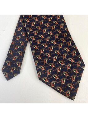 Looney Tunes Necktie Mens Brown Navy‎ Blue TAZ Business Casual Cartoon